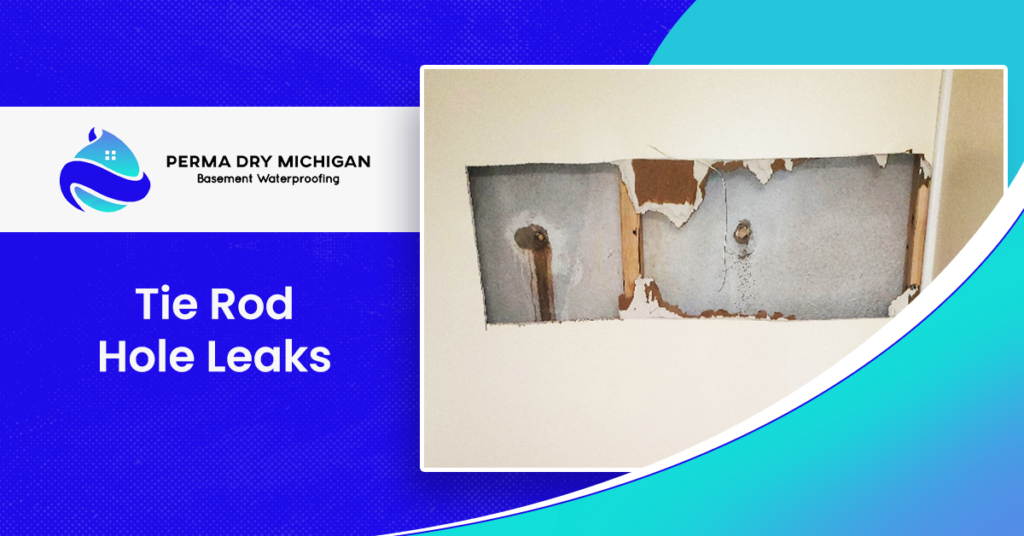 Tie Rod Hole Leaks In A Basement Wall | Tie Rod Hole Leaks Repair | Perma Dry Michigan