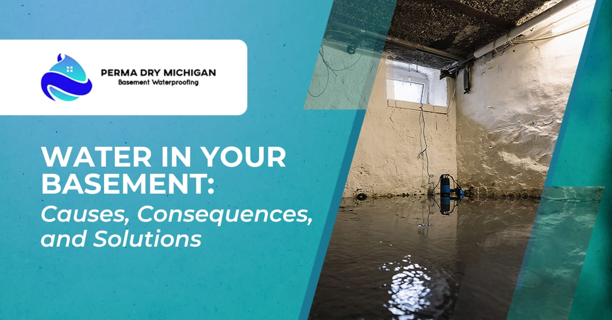 Sump Pump in the Corner of a Basement Removing Water | Water In Your Basement: Causes, Consequences, and Solutions | Perma Dry Michigan