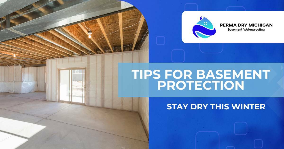 Unfinished basement that can use tips for basement protection by Perma Dry Michigan to stay dry this winter.